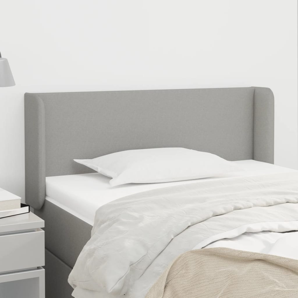 Tête de lit avec oreilles Gris clair 93x16x78/88 cm Tissu - XIOS
