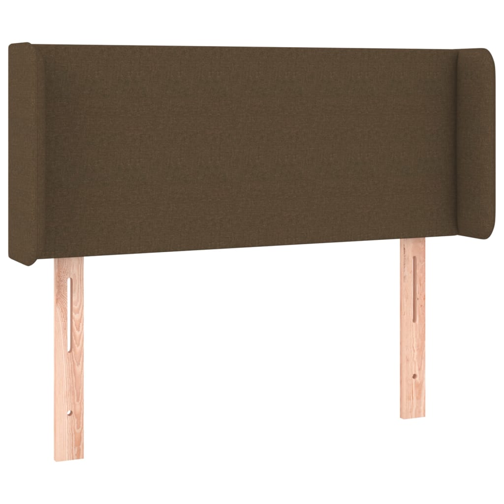Tête de lit avec oreilles Marron Foncé 93x16x78/88 cm Tissu - XIOS
