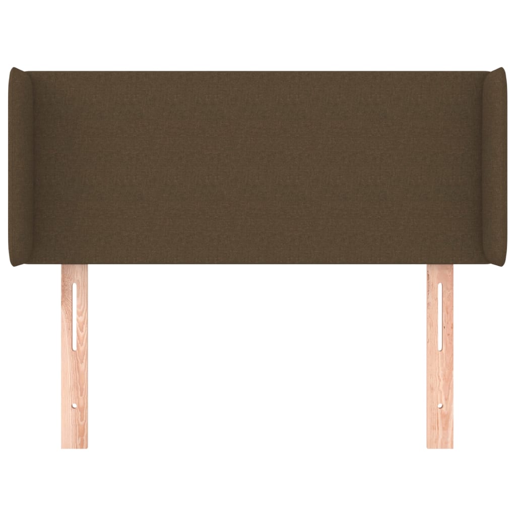Tête de lit avec oreilles Marron Foncé 93x16x78/88 cm Tissu - XIOS
