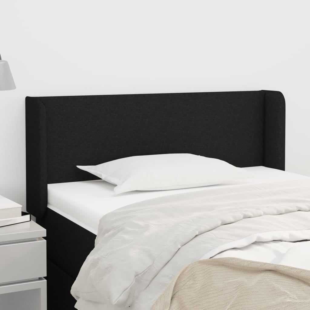 Tête de lit avec oreilles Noir 103x16x78/88 cm Tissu - XIOS