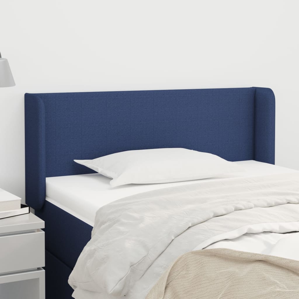 Tête de lit avec oreilles Bleu 103x16x78/88 cm Tissu - XIOS