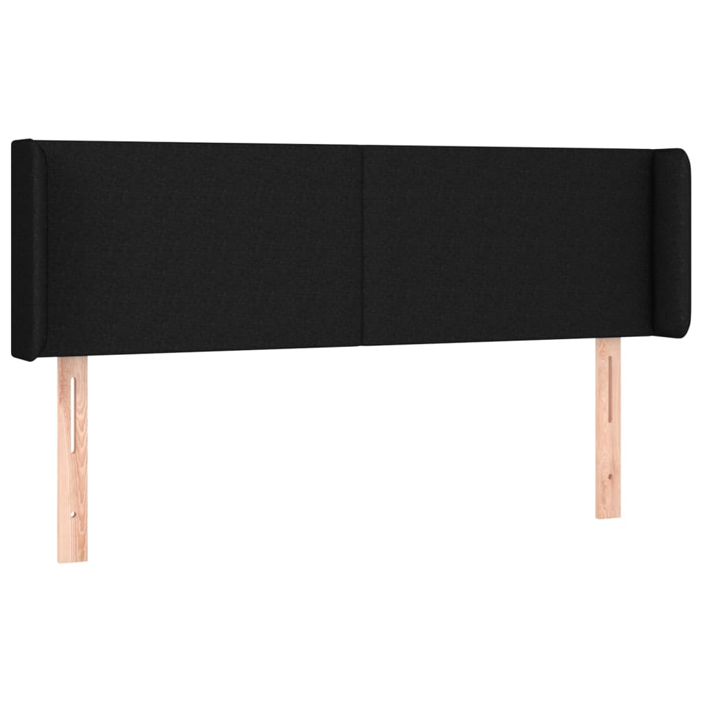 Tête de lit avec oreilles Noir 147x16x78/88 cm Tissu - XIOS
