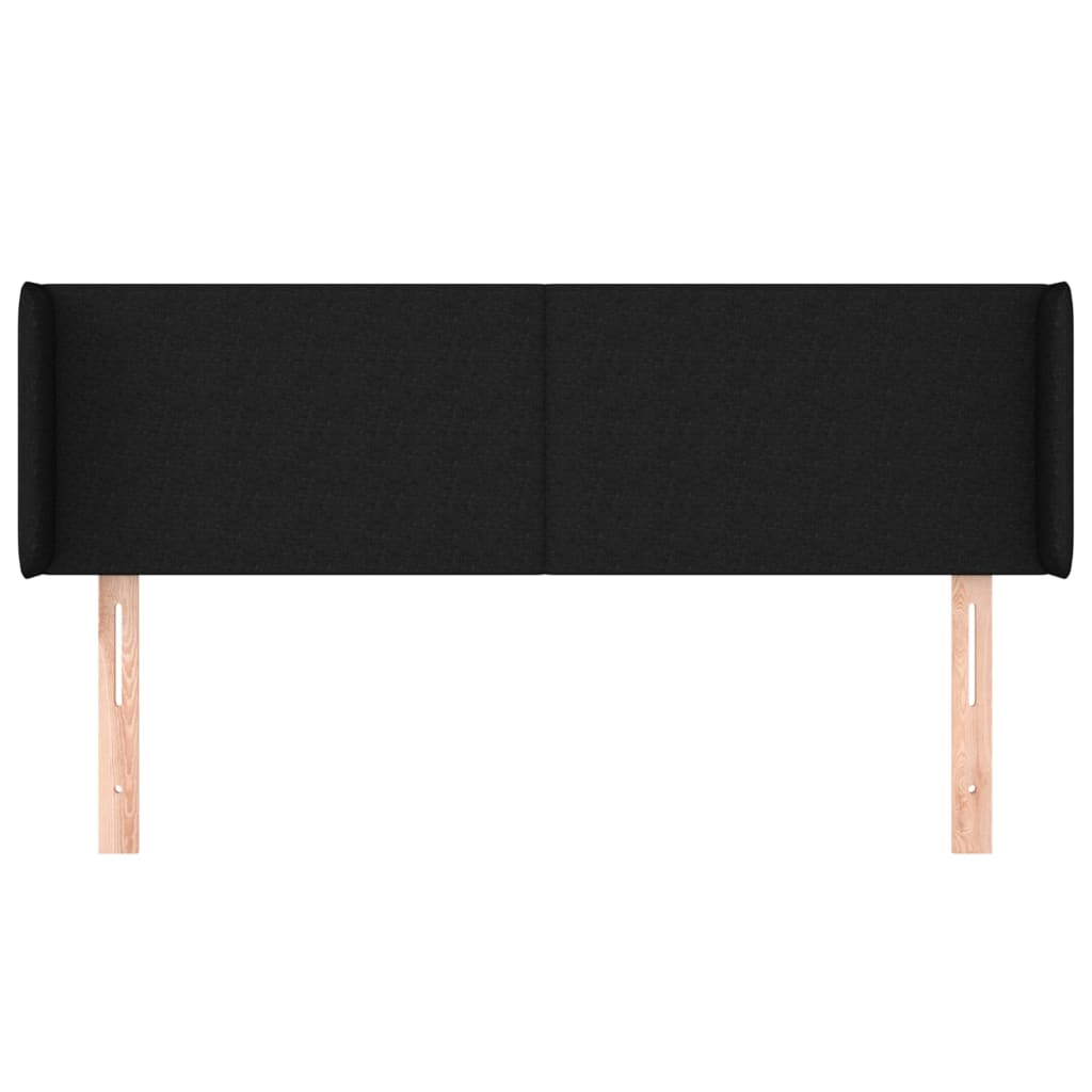 Tête de lit avec oreilles Noir 147x16x78/88 cm Tissu - XIOS