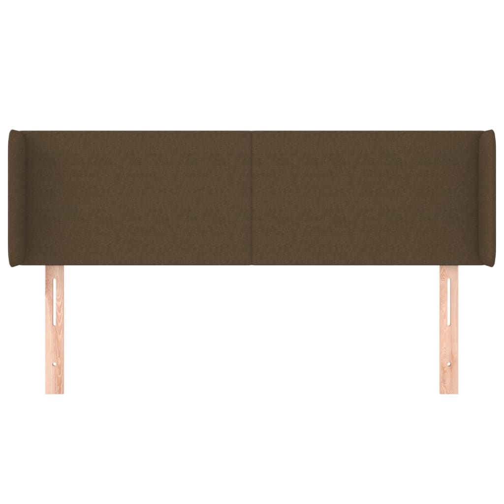 Tête de lit avec oreilles Marron Foncé 147x16x78/88 cm Tissu - XIOS