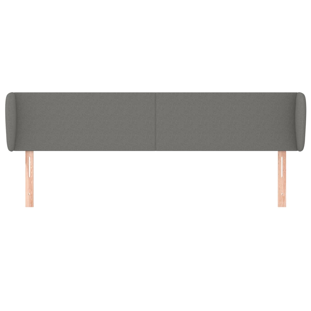 Tête de lit avec oreilles Gris foncé 163x16x78/88 cm Tissu - XIOS