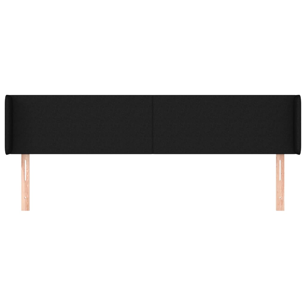 Tête de lit avec oreilles Noir 163x16x78/88 cm Tissu - XIOS