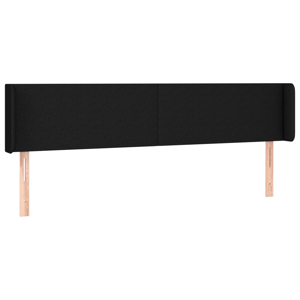 Tête de lit avec oreilles Noir 183x16x78/88 cm Tissu - XIOS