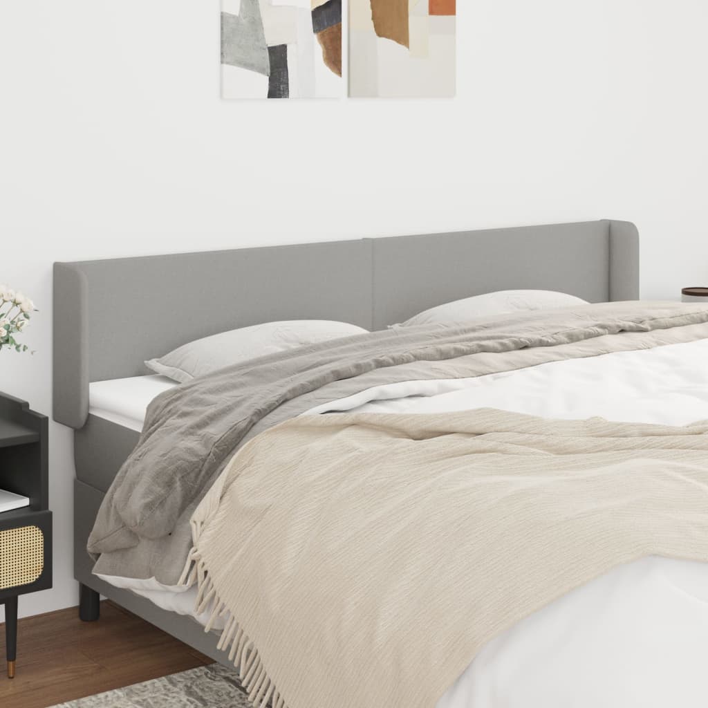 Tête de lit avec oreilles Gris clair 203x16x78/88 cm Tissu - XIOS