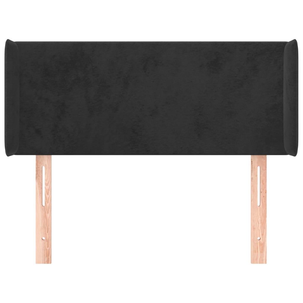 Tête de lit avec oreilles Noir 83x16x78/88 cm Velours - XIOS