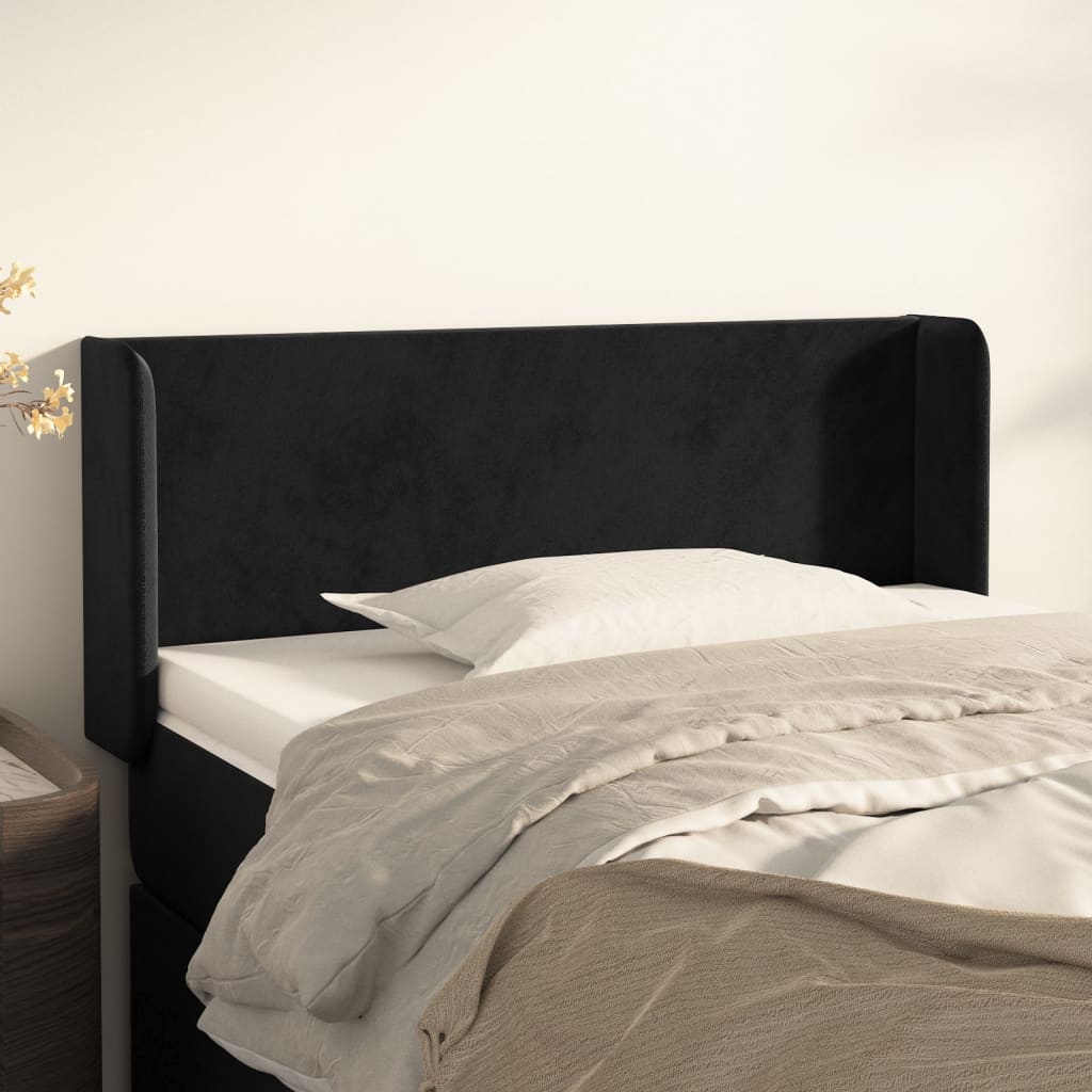 Tête de lit avec oreilles Noir 83x16x78/88 cm Velours - XIOS
