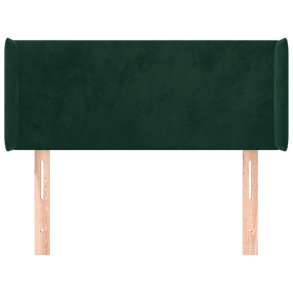 Tête de lit avec oreilles Vert foncé 93x16x78/88 cm Velours - XIOS