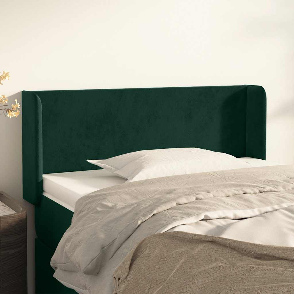 Tête de lit avec oreilles Vert foncé 93x16x78/88 cm Velours - XIOS