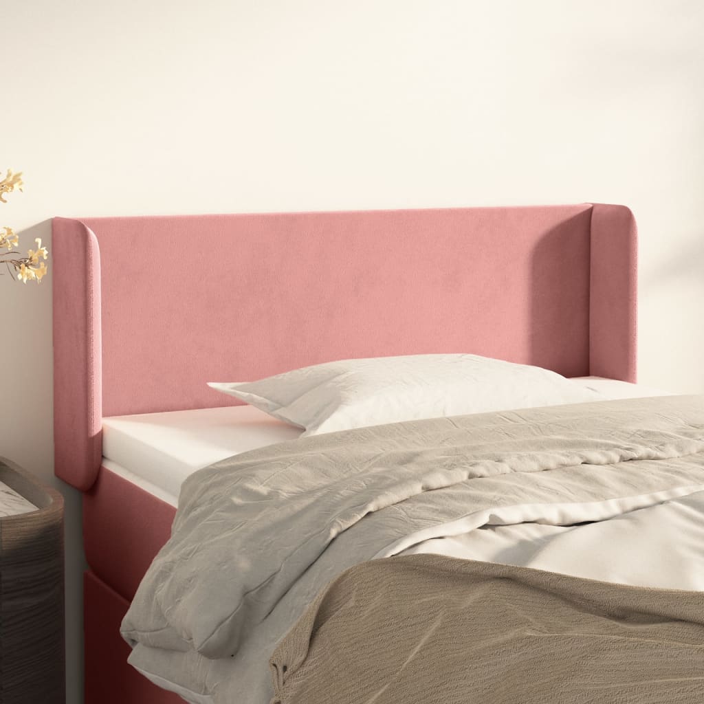 Tête de lit avec oreilles Rose 93x16x78/88 cm Velours - XIOS