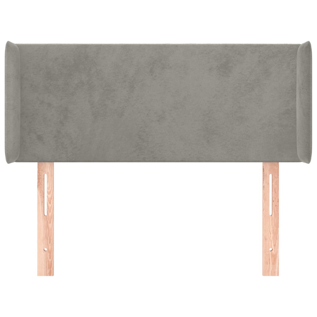Tête de lit avec oreilles Gris clair 103x16x78/88 cm Velours - XIOS