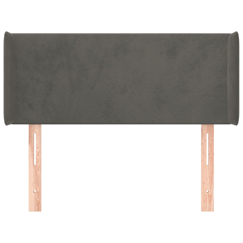 Tête de lit avec oreilles Gris foncé 103x16x78/88 cm Velours - XIOS