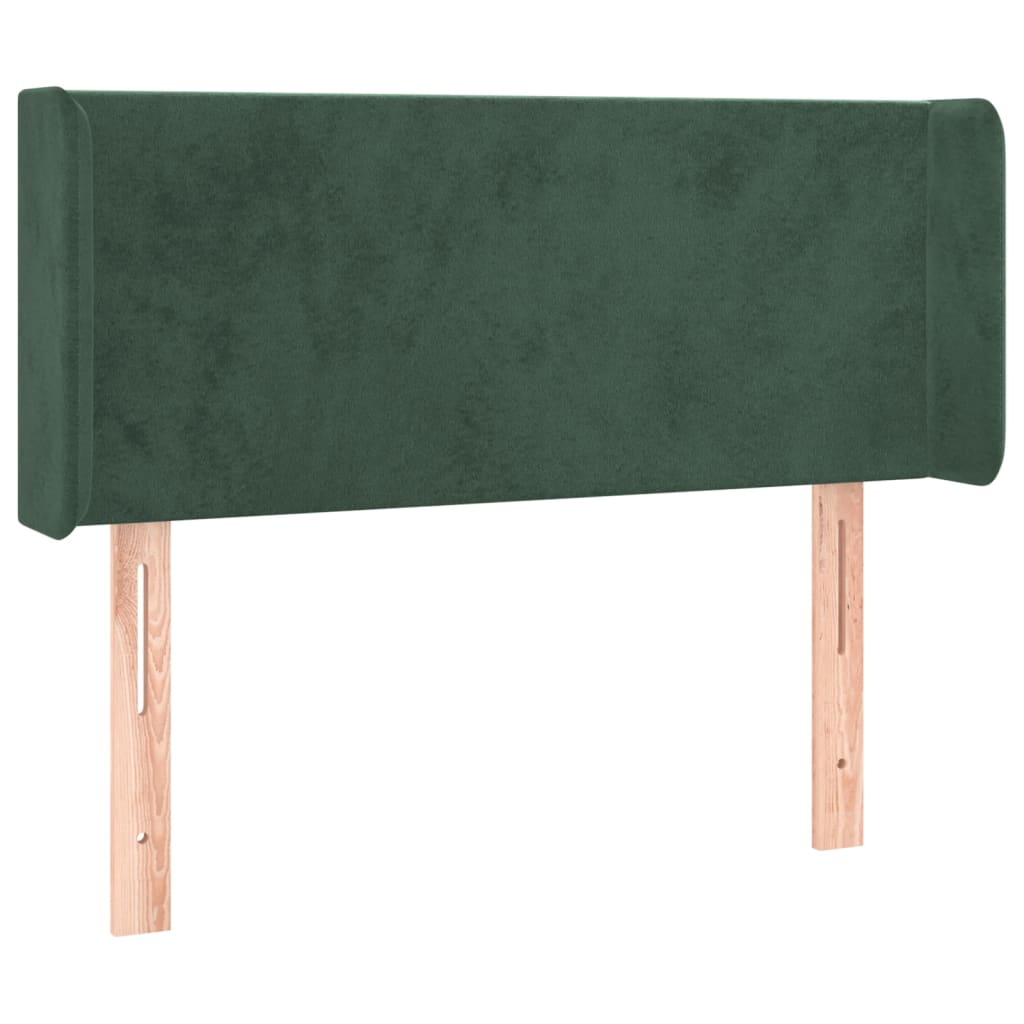 Tête de lit avec oreilles Vert foncé 103x16x78/88 cm Velours - XIOS