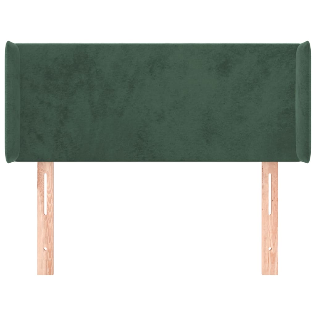 Tête de lit avec oreilles Vert foncé 103x16x78/88 cm Velours - XIOS