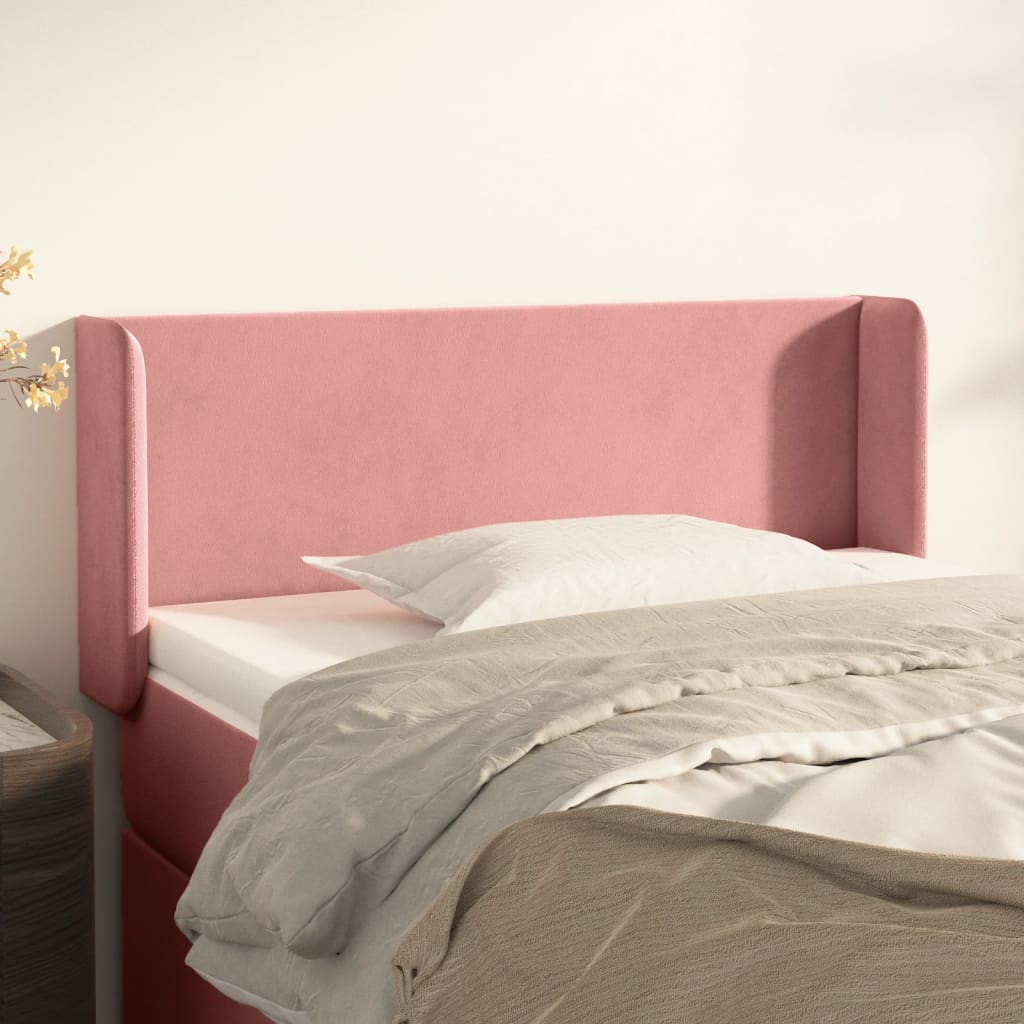 Tête de lit avec oreilles Rose 103x16x78/88 cm Velours - XIOS