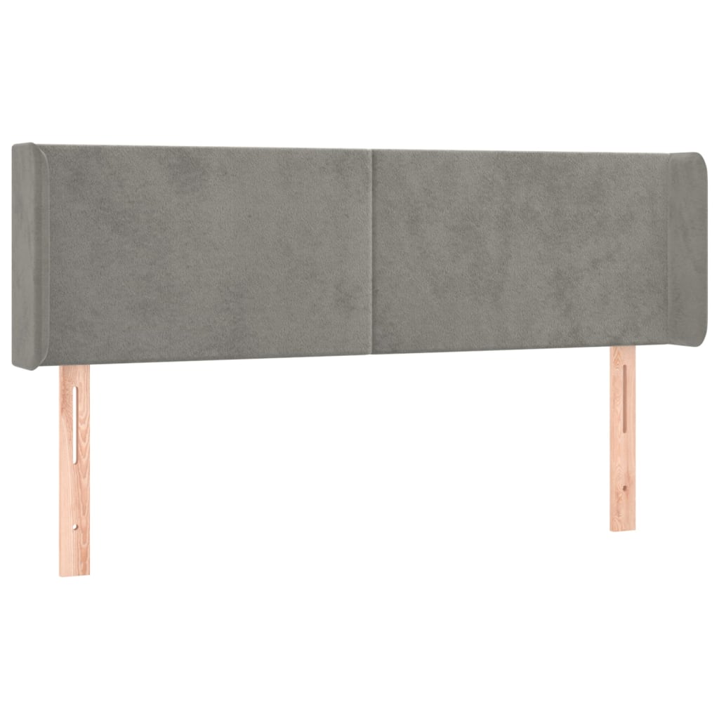 Tête de lit avec oreilles Gris clair 147x16x78/88 cm Velours - XIOS