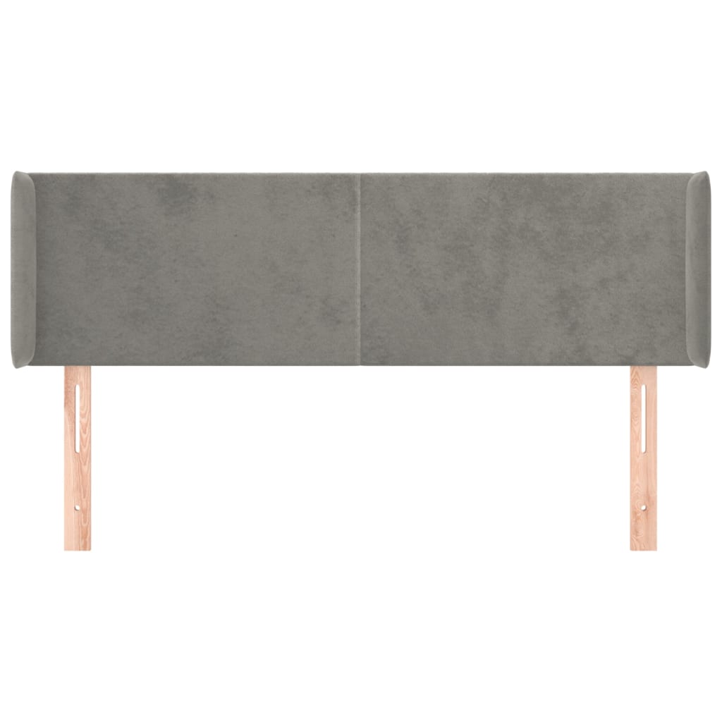 Tête de lit avec oreilles Gris clair 147x16x78/88 cm Velours - XIOS
