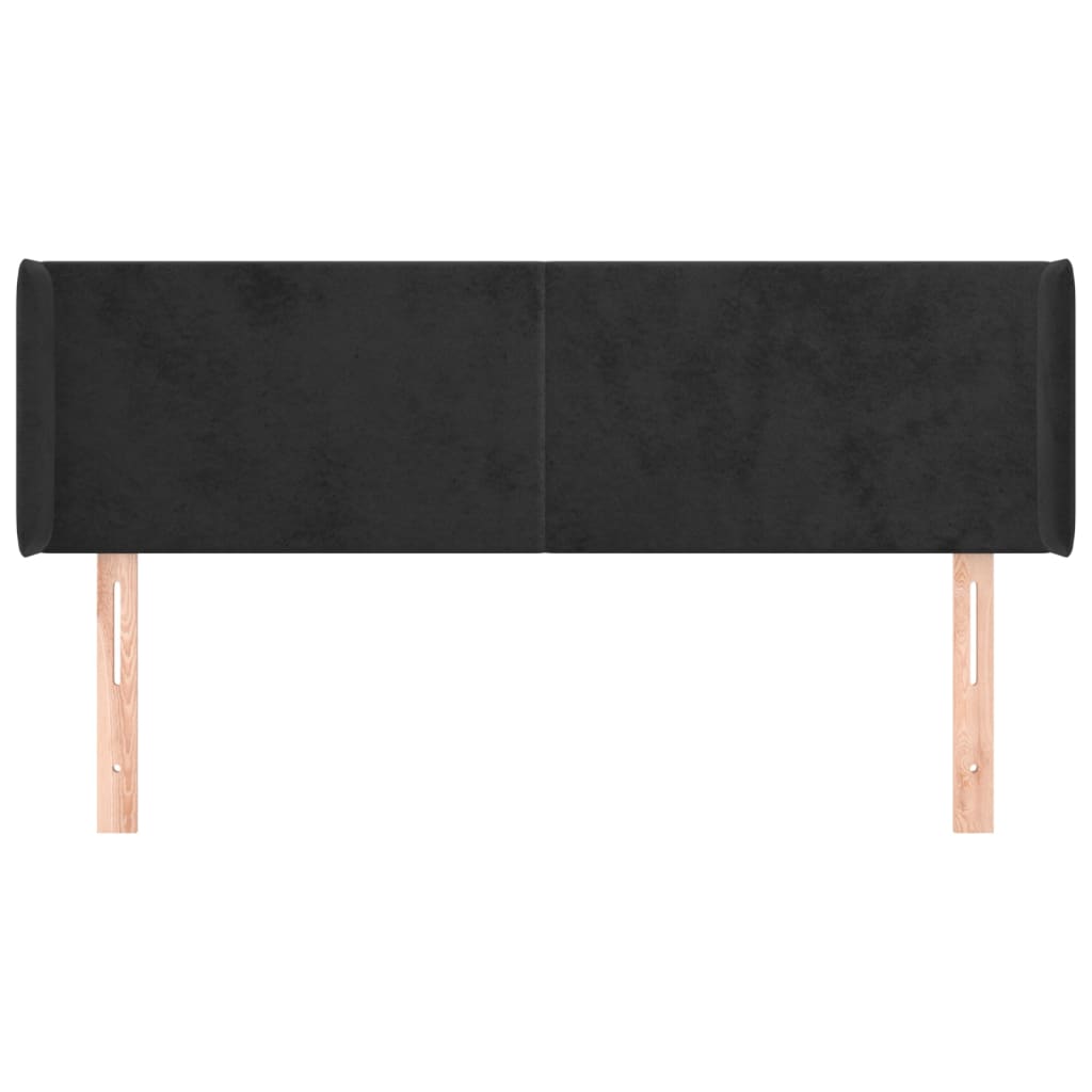 Tête de lit avec oreilles Noir 147x16x78/88 cm Velours - XIOS