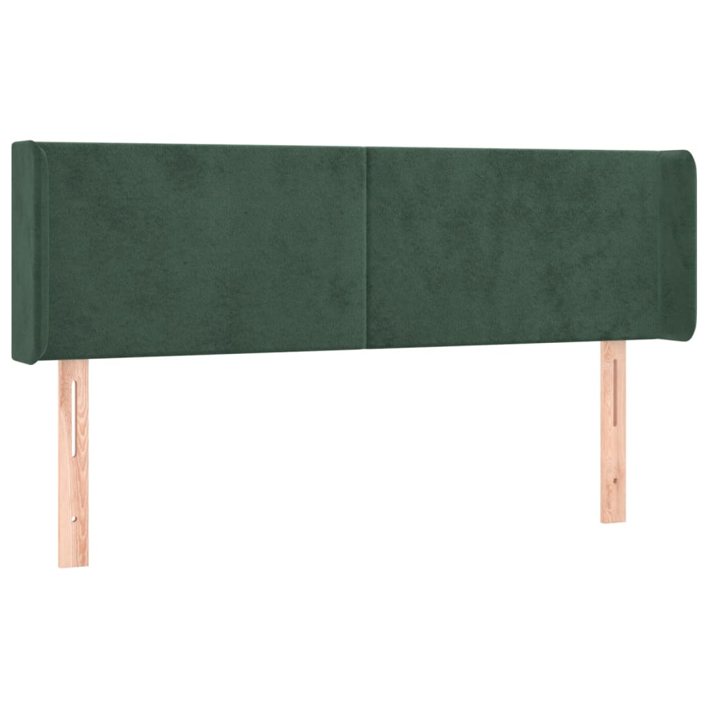 Tête de lit avec oreilles Vert foncé 147x16x78/88 cm Velours - XIOS