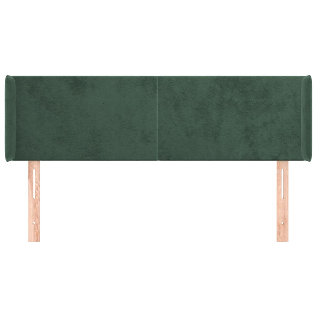 Tête de lit avec oreilles Vert foncé 147x16x78/88 cm Velours - XIOS