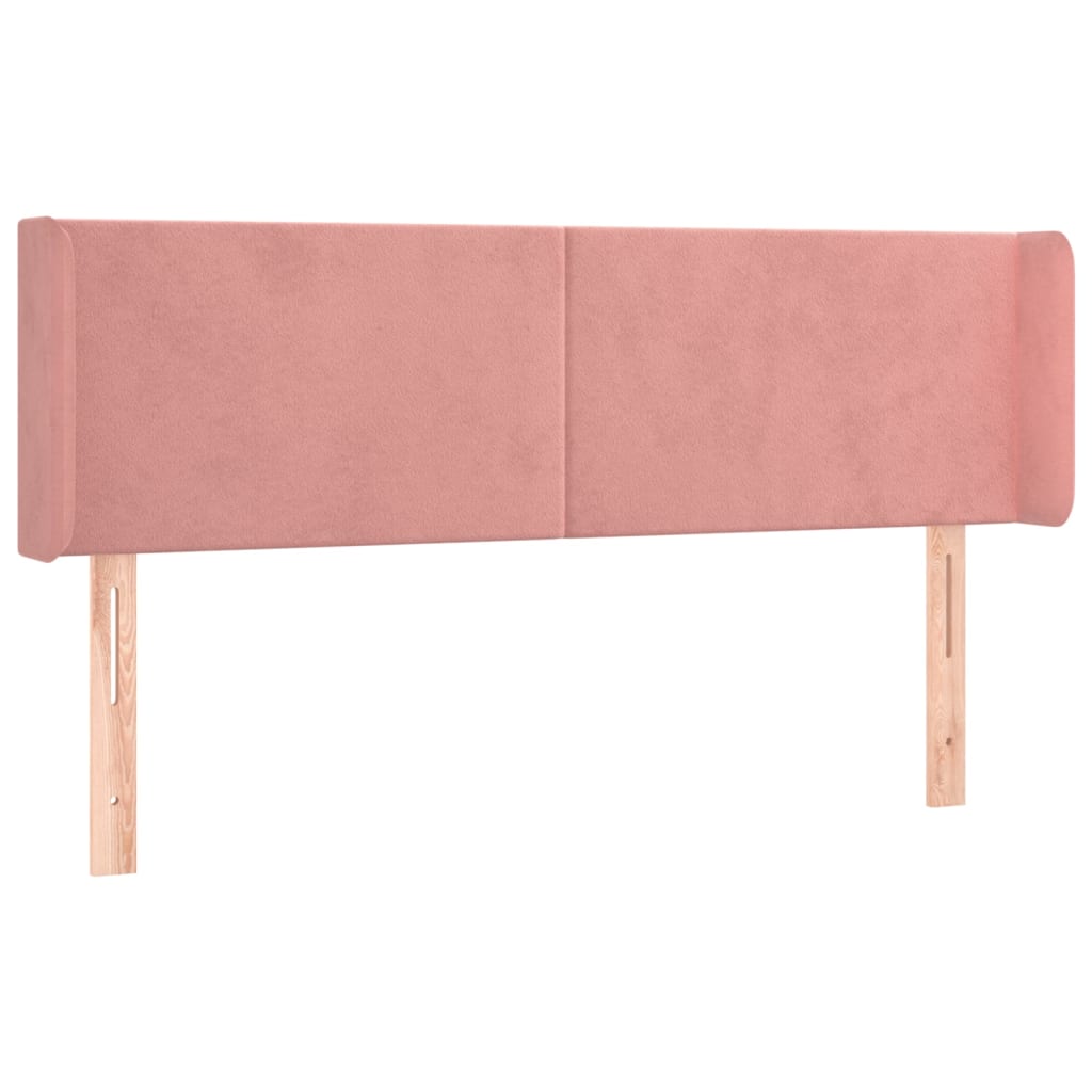 Tête de lit avec oreilles Rose 147x16x78/88 cm Velours - XIOS