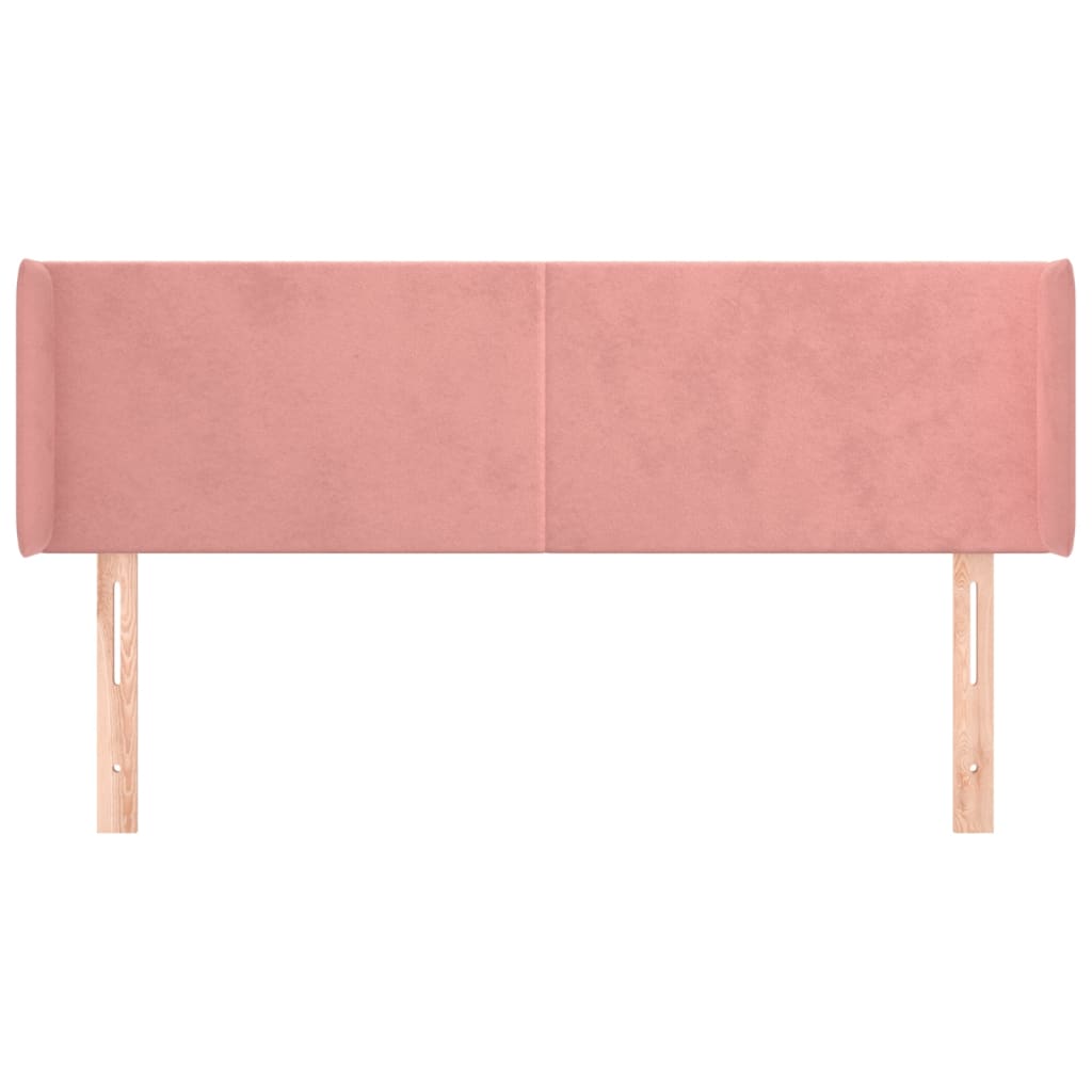 Tête de lit avec oreilles Rose 147x16x78/88 cm Velours - XIOS