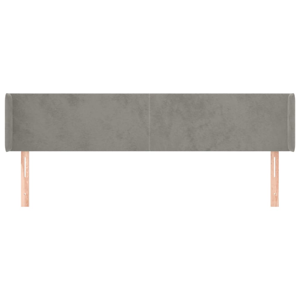 Tête de lit avec oreilles Gris clair 163x16x78/88 cm Velours - XIOS