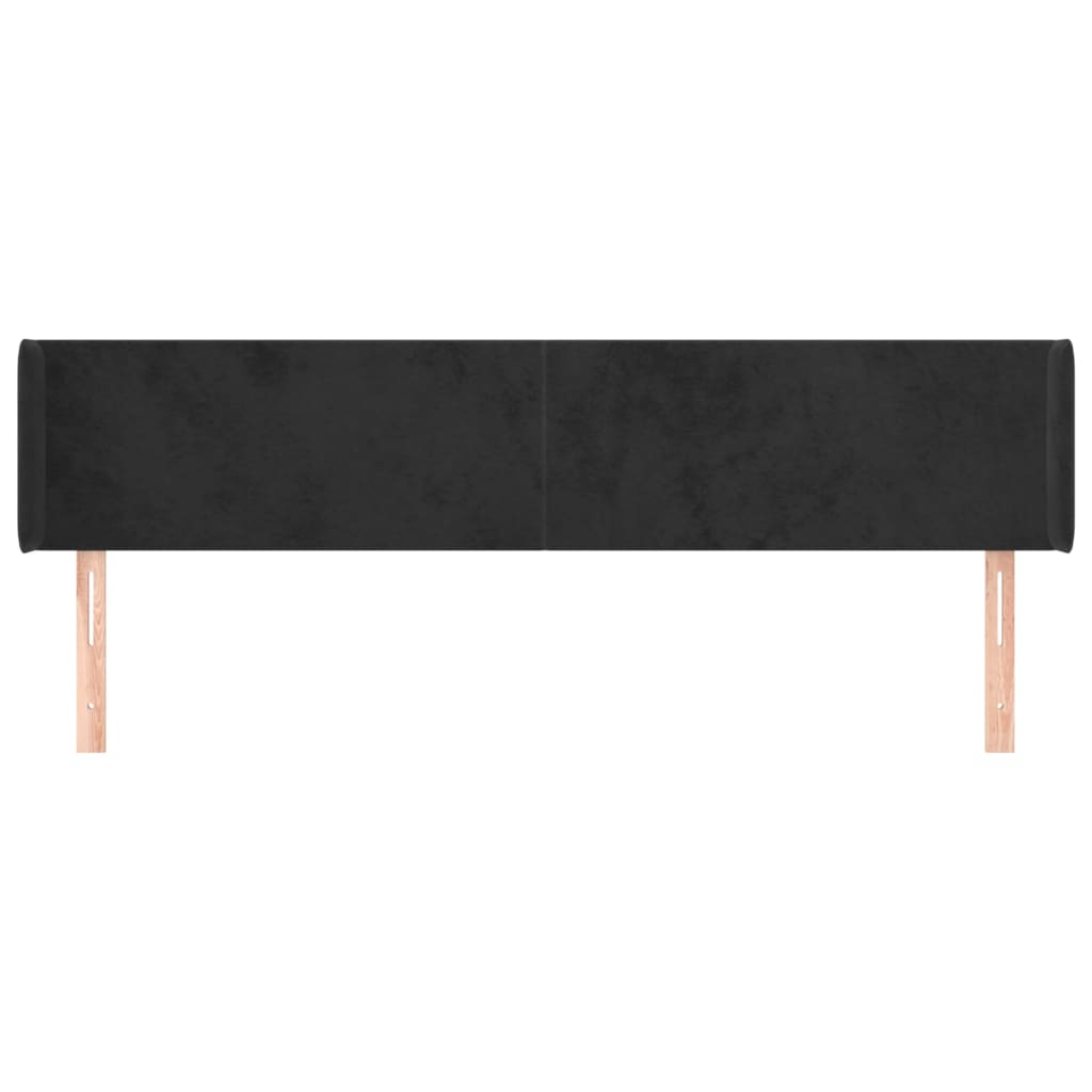 Tête de lit avec oreilles Noir 163x16x78/88 cm Velours - XIOS