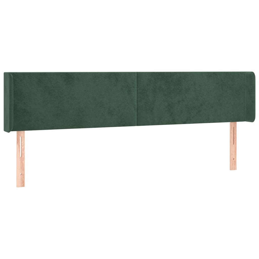 Tête de lit avec oreilles Vert foncé 163x16x78/88 cm Velours - XIOS