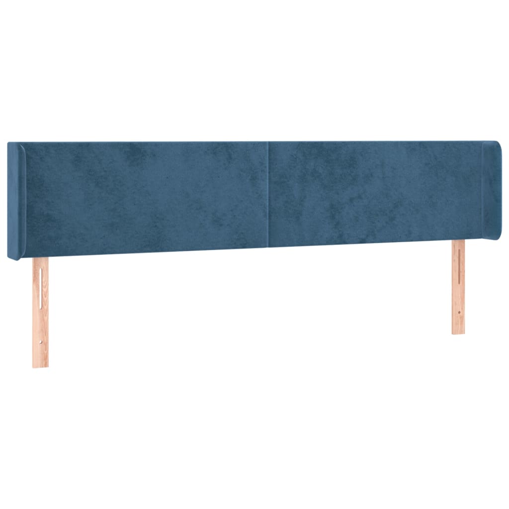 Tête de lit avec oreilles Bleu foncé 163x16x78/88 cm Velours - XIOS