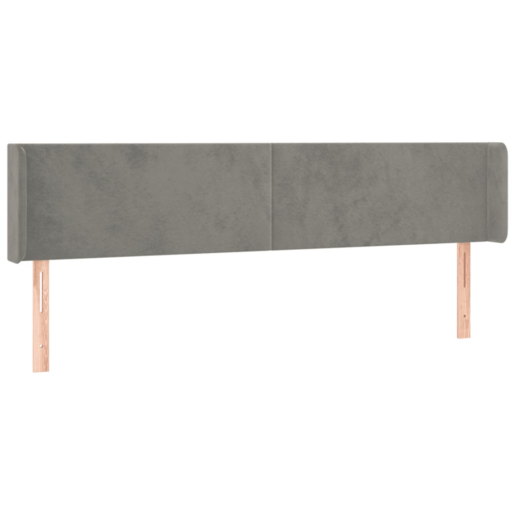 Tête de lit avec oreilles Gris clair 183x16x78/88 cm Velours - XIOS