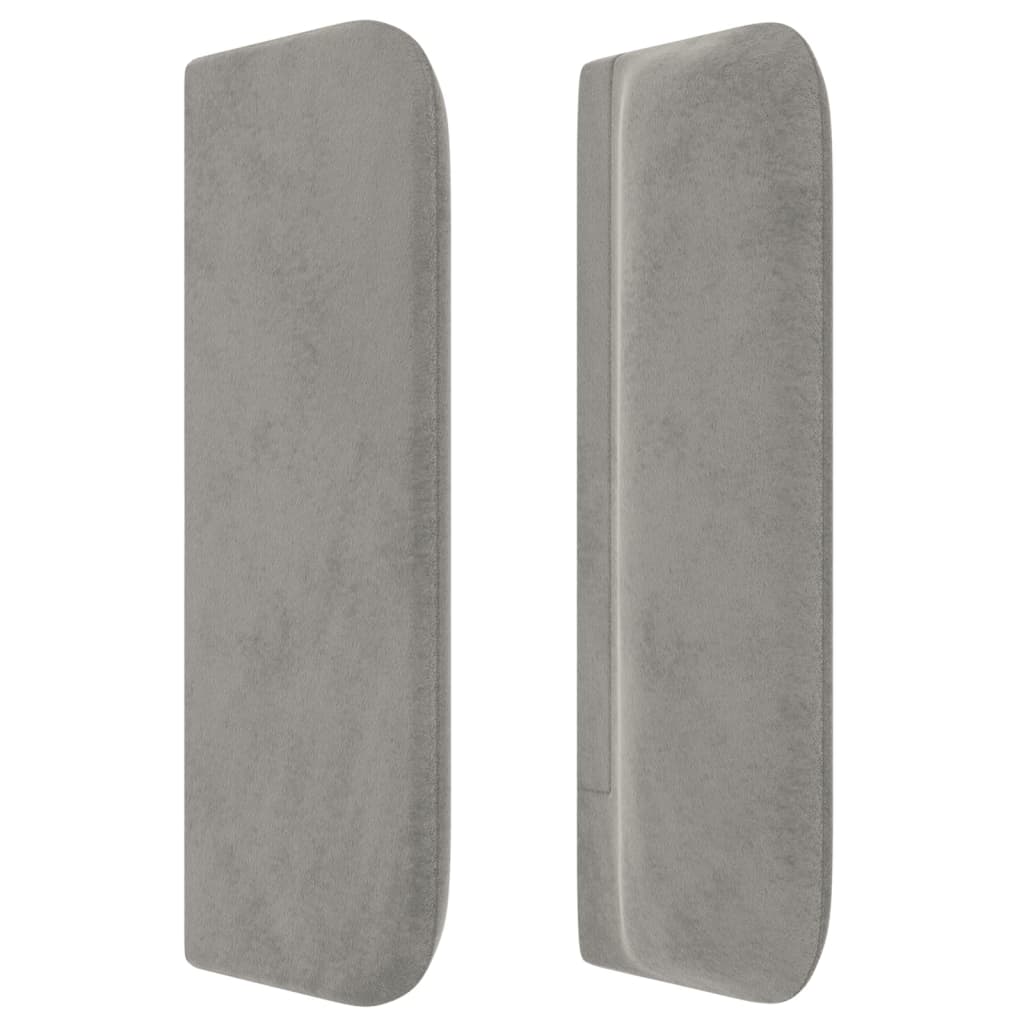 Tête de lit avec oreilles Gris clair 183x16x78/88 cm Velours - XIOS