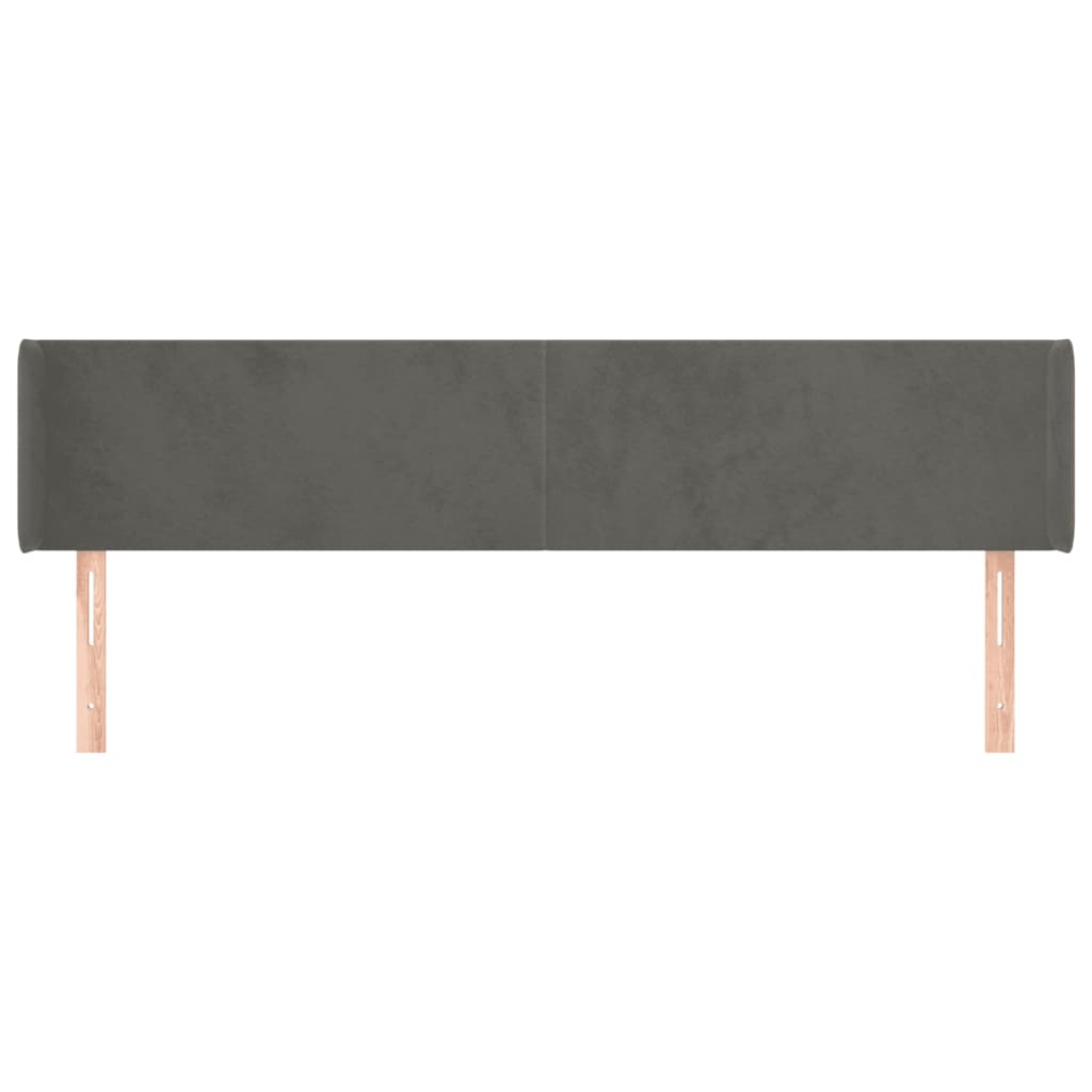 Tête de lit avec oreilles Gris foncé 183x16x78/88 cm Velours - XIOS