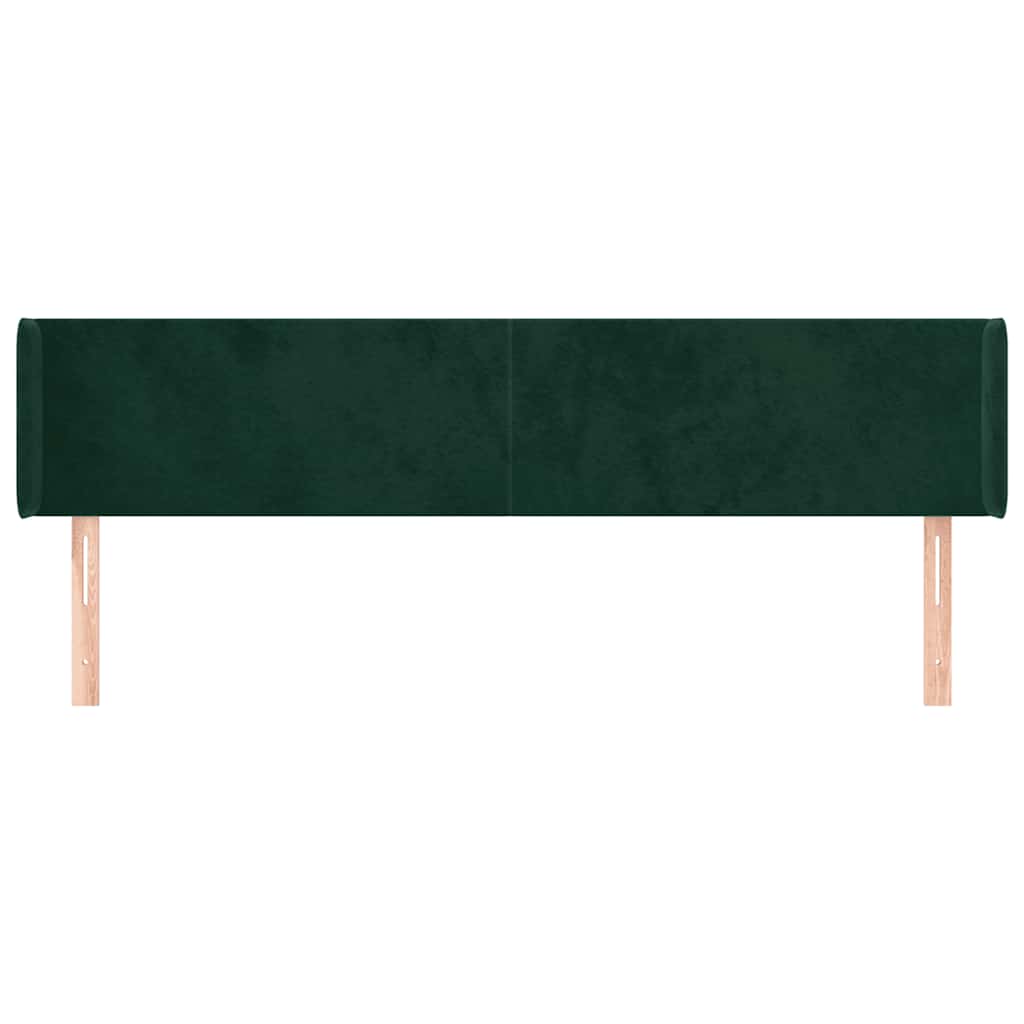 Tête de lit avec oreilles Vert foncé 183x16x78/88 cm Velours - XIOS