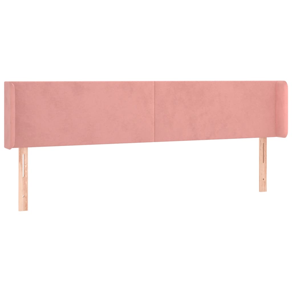Tête de lit avec oreilles Rose 183x16x78/88 cm Velours - XIOS