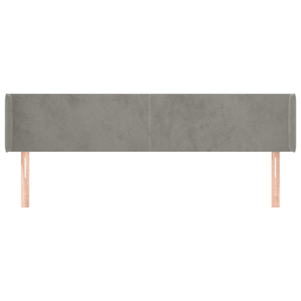 Tête de lit avec oreilles Gris clair 203x16x78/88 cm Velours - XIOS