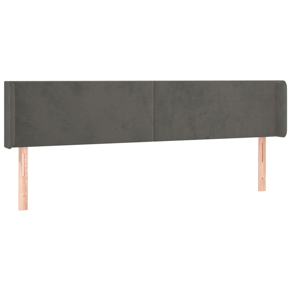 Tête de lit avec oreilles Gris foncé 203x16x78/88 cm Velours - XIOS