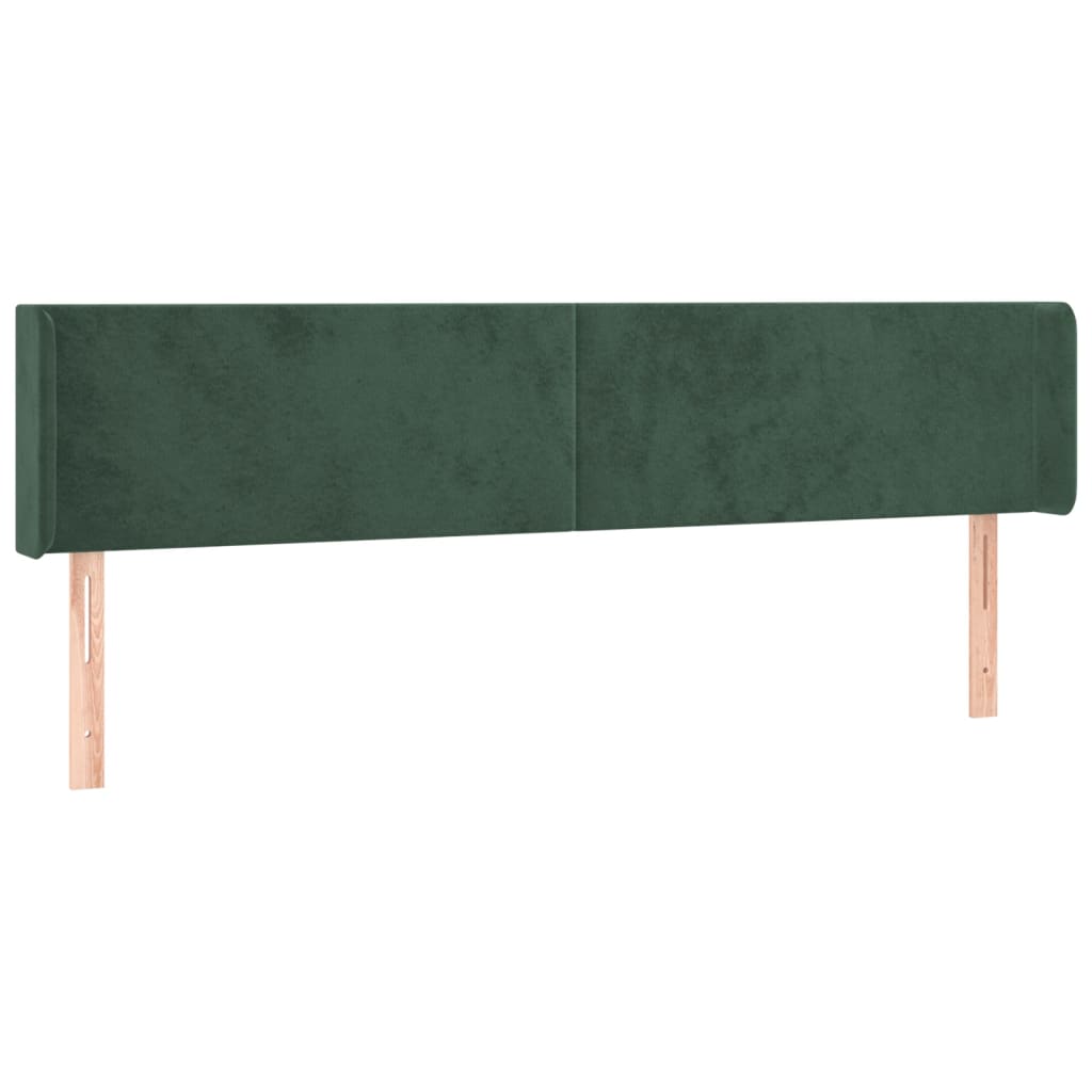 Tête de lit avec oreilles Vert foncé 203x16x78/88 cm Velours - XIOS