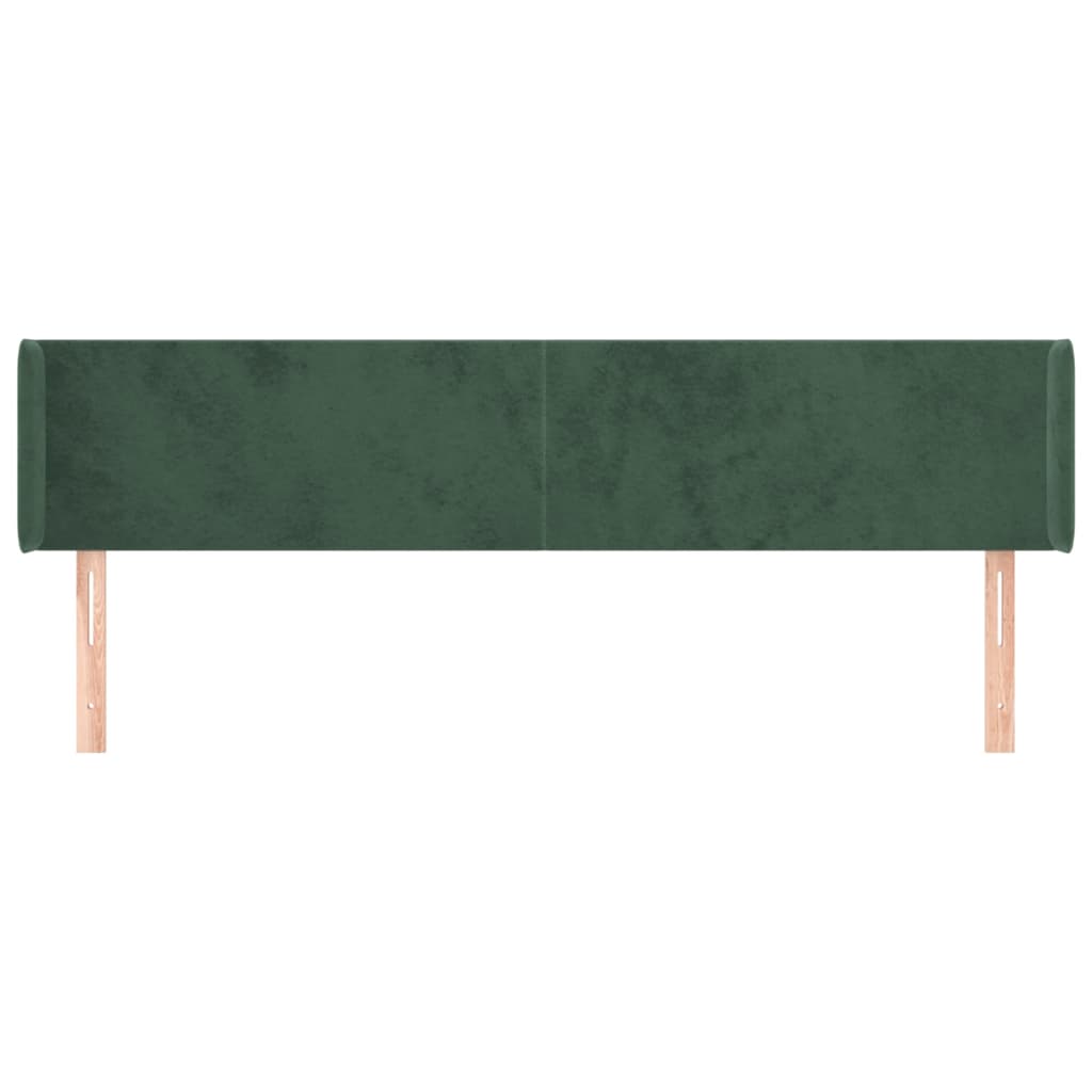 Tête de lit avec oreilles Vert foncé 203x16x78/88 cm Velours - XIOS