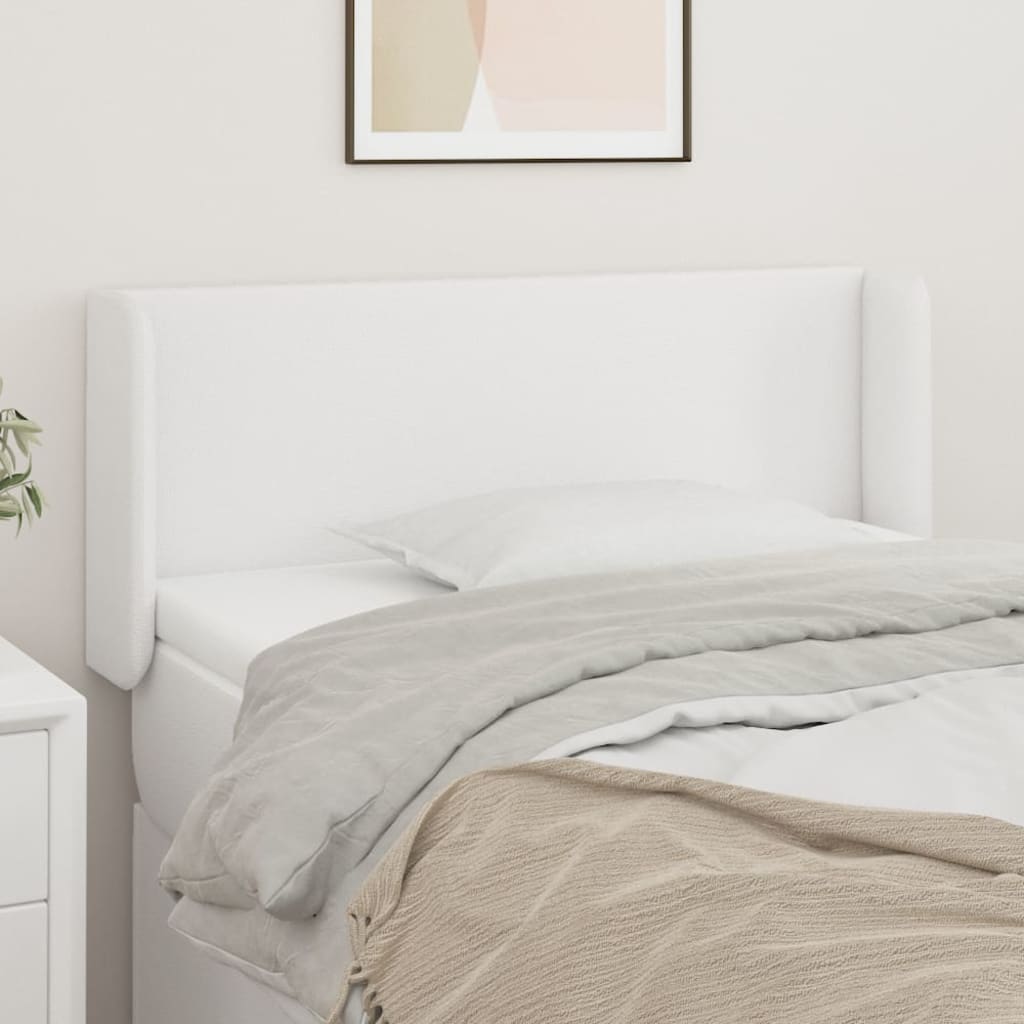 Tête de lit avec oreilles Blanc 83x16x78/88 cm Similicuir - XIOS