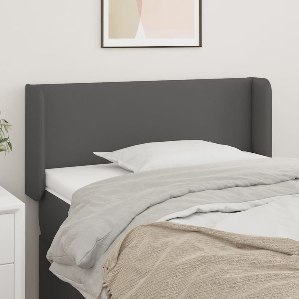 Tête de lit avec oreilles Gris 93x16x78/88 cm Similicuir - XIOS