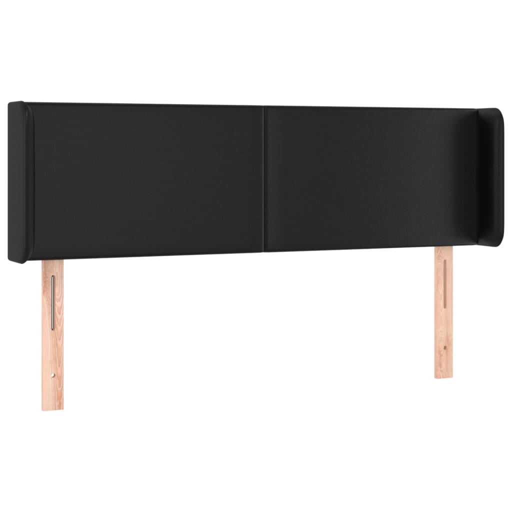 Tête de lit avec oreilles Noir 147x16x78/88 cm Similicuir - XIOS
