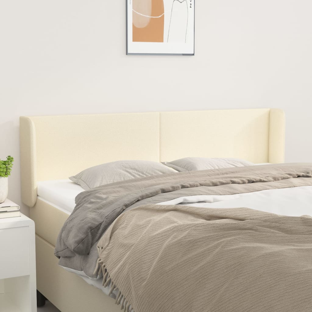 Tête de lit avec oreilles Crème 147x16x78/88 cm Similicuir - XIOS
