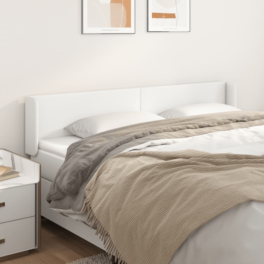 Tête de lit avec oreilles Blanc 203x16x78/88 cm Similicuir - XIOS