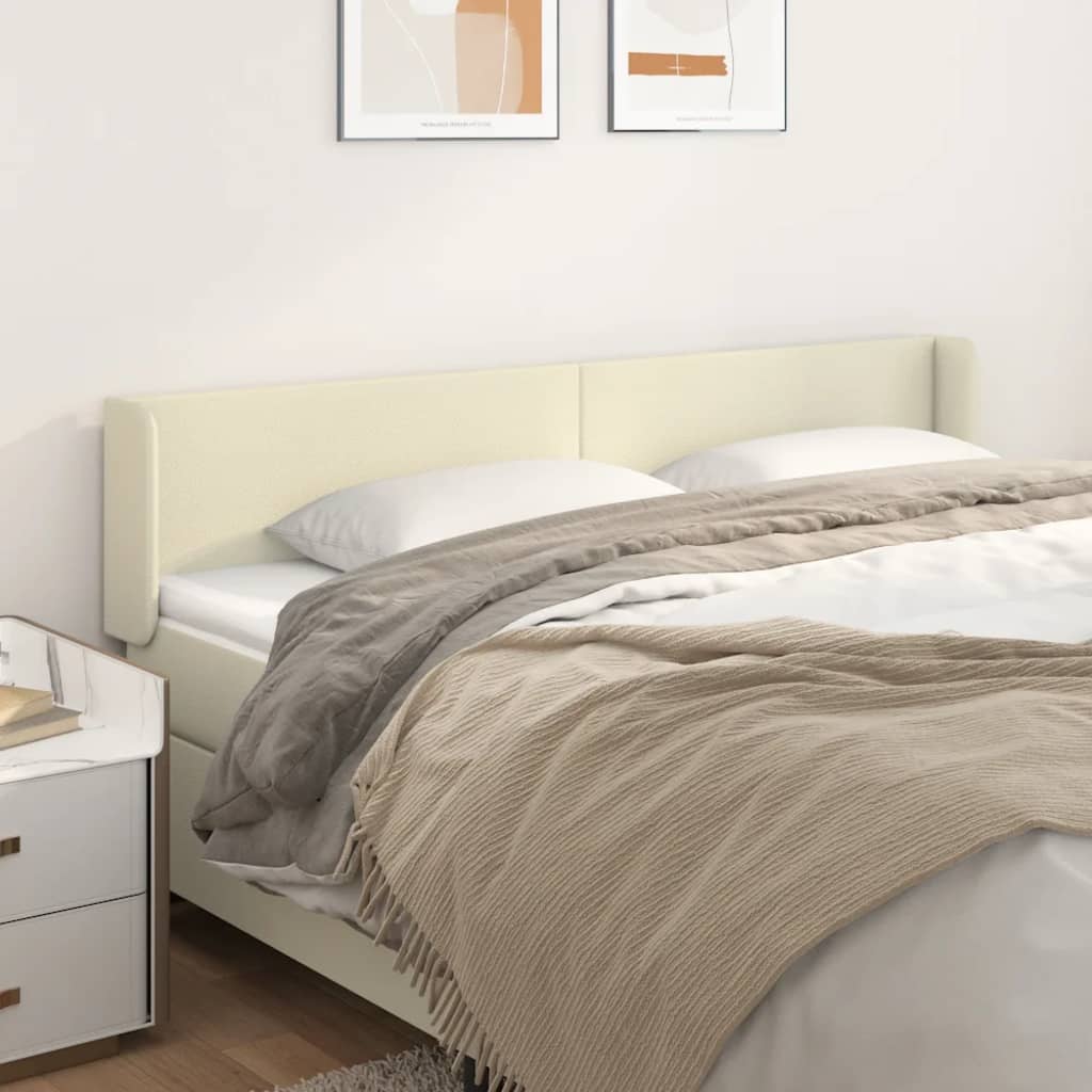Tête de lit avec oreilles Crème 203x16x78/88 cm Similicuir - XIOS