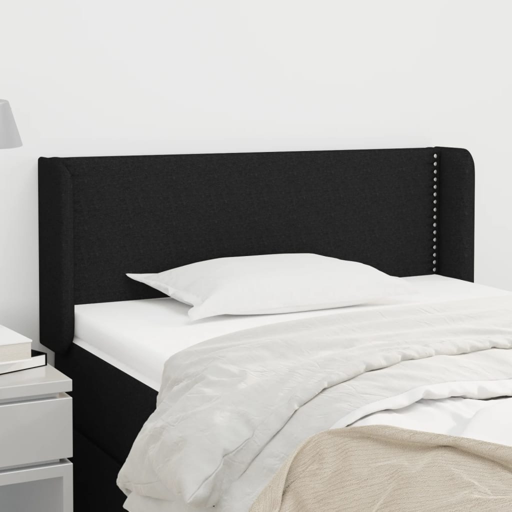 Tête de lit avec oreilles Noir 103x16x78/88 cm Tissu - XIOS