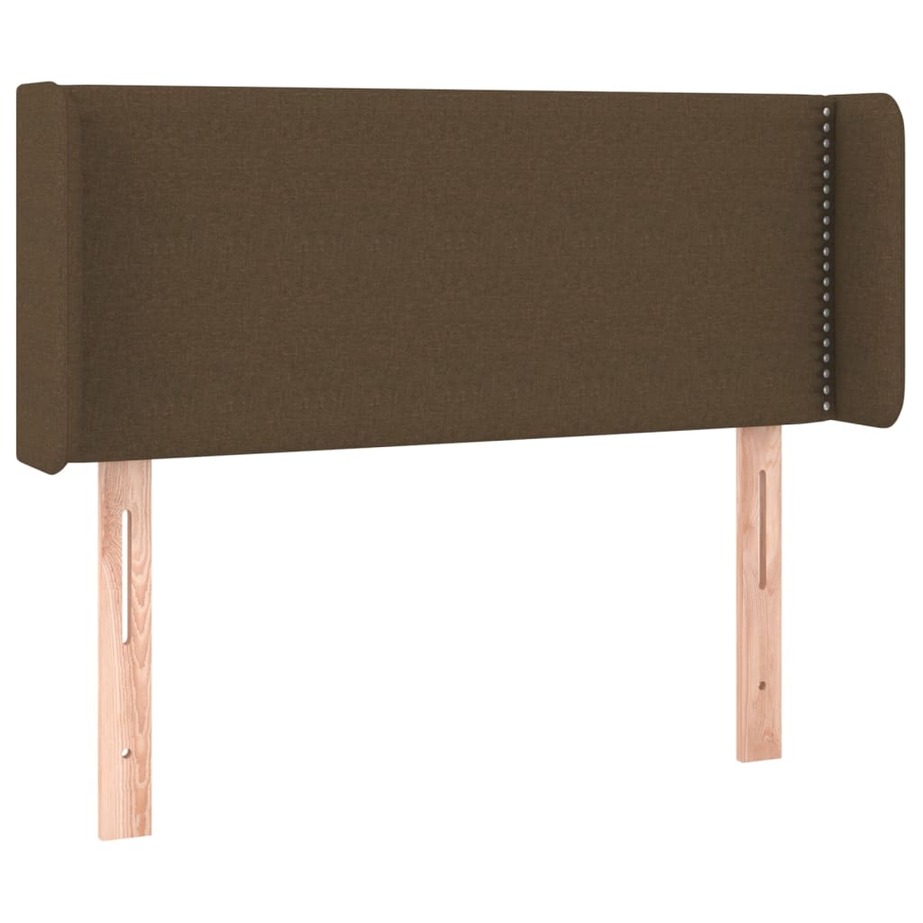 Tête de lit avec oreilles Marron Foncé 103x16x78/88 cm Tissu - XIOS